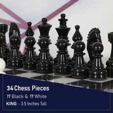 Load image into Gallery viewer, Metallic Chess Set Black and White 38cm