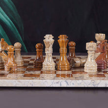Load image into Gallery viewer, Red and Coral Handmade 12 Inches Premimum Quality Marble Chess Set