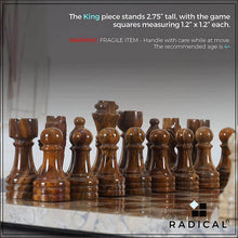 Load image into Gallery viewer, Red and Coral Handmade 12 Inches Premimum Quality Marble Chess Set