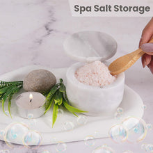 Load image into Gallery viewer, Marble Salt Cellar Small with Magnetic Lid Handmade Kitchen Salt & Spice Container