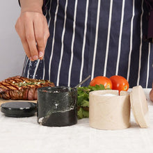 Load image into Gallery viewer, Stylish Marble Salt Cellar with Tray, Trinket Box Kitchen Décor Salt Pepper Bowls