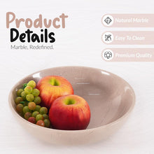 Load image into Gallery viewer, Marble Fruit Bowl Without Stand - Kitchen Serving Bowl