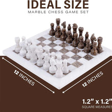 Load image into Gallery viewer, White and Grey Oceanic Handmade 12 Inches High Quality Marble Chess Set