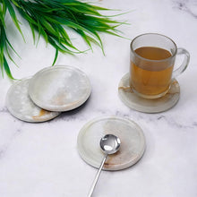 Load image into Gallery viewer, Premium Marble Depth Design Coaster Plates Set of 4 Luxury Table Coasters, Marble Coasters