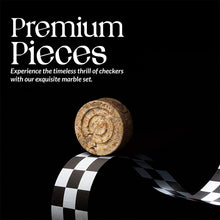 Load image into Gallery viewer, Black and Coral Handmade Marble Checkers pieces Set