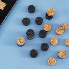 Load image into Gallery viewer, Black and Coral Handmade Marble Checkers pieces Set