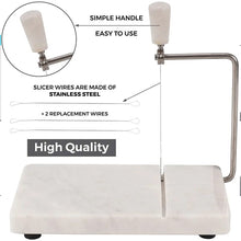 Load image into Gallery viewer, Handmade Marble Cheese Slicer-Cutting Board with Wire