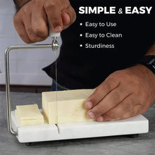 Load image into Gallery viewer, Handmade Marble Cheese Slicer-Cutting Board with Wire