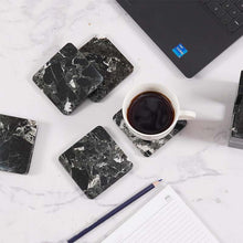 Load image into Gallery viewer, coaster set_marble coaster_cup coaster_Black Coaster