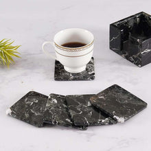 Load image into Gallery viewer, coaster set_marble coaster_cup coaster_Black Coaster