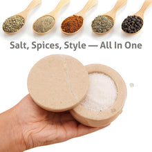 Load image into Gallery viewer, Marble Salt Cellar Small with Magnetic Lid Handmade Kitchen Salt & Spice Container
