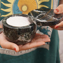 Load image into Gallery viewer, Marble Salt Cellar Big with Magnetic Lid Handmade Kitchen Salt & Spice Container
