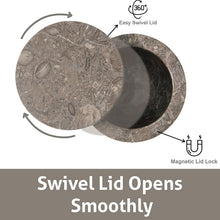 Load image into Gallery viewer, Marble Salt Cellar Big with Magnetic Lid Handmade Kitchen Salt & Spice Container