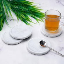 Load image into Gallery viewer, Premium Marble Depth Design Coaster Plates Set of 4 Luxury Table Coasters, Marble Coasters