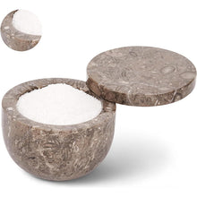 Load image into Gallery viewer, Marble Salt Cellar Big with Magnetic Lid Handmade Kitchen Salt & Spice Container