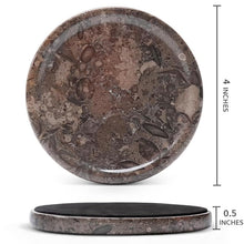 Load image into Gallery viewer, Premium Marble Depth Design Coaster Plates Set of 4 Luxury Table Coasters, Marble Coasters