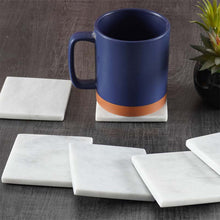 Load image into Gallery viewer, Handmade Marble Set of 6 Kitchen Square Coaster Plates
