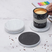 Load image into Gallery viewer, Premium Marble Depth Design Coaster Plates Set of 4 Luxury Table Coasters, Marble Coasters