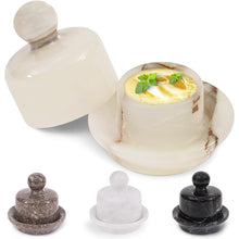 Load image into Gallery viewer, Luxury Marble Butter Dish with Lid Premium Natural Marble Butter Keeper for Kitchen & Dining Table Elegant Butter Storage Container