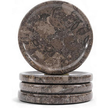 Load image into Gallery viewer, Premium Marble Depth Design Coaster Plates Set of 4 Luxury Table Coasters, Marble Coasters