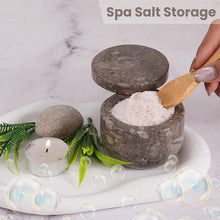 Load image into Gallery viewer, Marble Salt Cellar Small with Magnetic Lid Handmade Kitchen Salt & Spice Container