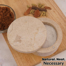 Load image into Gallery viewer, Marble Salt Cellar Big with Magnetic Lid Handmade Kitchen Salt & Spice Container