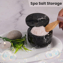 Load image into Gallery viewer, Marble Salt Cellar Small with Magnetic Lid Handmade Kitchen Salt & Spice Container