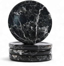 Load image into Gallery viewer, Premium Marble Depth Design Coaster Plates Set of 4 Luxury Table Coasters, Marble Coasters