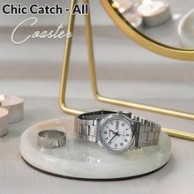 Load image into Gallery viewer, Premium Marble Depth Design Coaster Plates Set of 4 Luxury Table Coasters, Marble Coasters