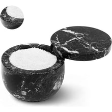Load image into Gallery viewer, Marble Salt Cellar Big with Magnetic Lid Handmade Kitchen Salt & Spice Container