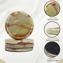 Load image into Gallery viewer, Premium Marble Depth Design Coaster Plates Set of 4 Luxury Table Coasters, Marble Coasters