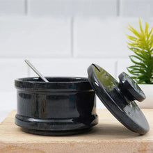 Load image into Gallery viewer, Radicaln Salt Cellar Marble salt jar with lid and serving spoon