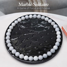 Load image into Gallery viewer, Peg Solitaire 10” Marble Puzzle Game, Marble Peg Solitaire Board Game, Marble Solitaire Puzzle