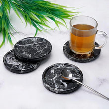 Load image into Gallery viewer, Premium Marble Depth Design Coaster Plates Set of 4 Luxury Table Coasters, Marble Coasters