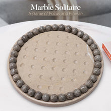 Load image into Gallery viewer, Peg Solitaire 10” Marble Puzzle Game, Marble Peg Solitaire Board Game, Marble Solitaire Puzzle