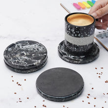 Load image into Gallery viewer, Premium Marble Depth Design Coaster Plates Set of 4 Luxury Table Coasters, Marble Coasters