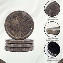 Load image into Gallery viewer, Premium Marble Depth Design Coaster Plates Set of 4 Luxury Table Coasters, Marble Coasters