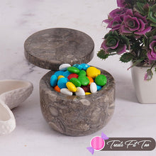 Load image into Gallery viewer, Marble Salt Cellar Small with Magnetic Lid Handmade Kitchen Salt & Spice Container