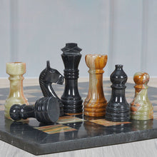 Load image into Gallery viewer, Marble Black & Multi Green Premium Quality Chess Game Figures
