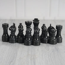 Load image into Gallery viewer, Marble Black & Multi Green Premium Quality Chess Game Figures