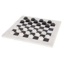 Load image into Gallery viewer, White and Black Handmade 15 Inches Marble Tournament Checkers Set