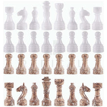 Load image into Gallery viewer, white and marinara chess pieces and chess board