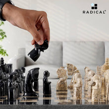 Load image into Gallery viewer, Black and Coral Antique Handmade Marble Chess Set
