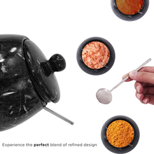 Load image into Gallery viewer, Marble Salt Cellar with Spoon - Handmade Salt Jar with Lid | Kitchen Storage Container
