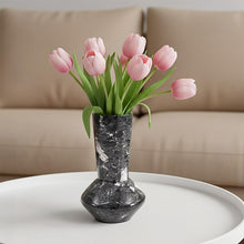Load image into Gallery viewer, Marble Vase for Flowers 20cm, Handmade Flower Vase, Elegant Home Decor Vase, Modern Decorative Vases for Living Room, Bedroom Shelf &amp; Table Centerpiece
