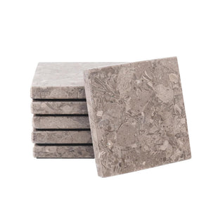 Marble Set of 6 Kitchen Square Coaster Plates