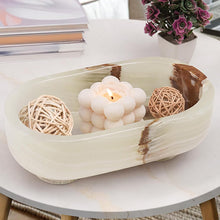Load image into Gallery viewer, Marble Oval Bowl With Stand 10" Inches Handmade Decorative Bowl
