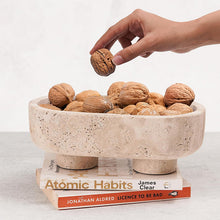 Load image into Gallery viewer, Marble Oval Bowl With Stand 10" Inches Handmade Decorative Bowl
