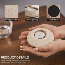 Load image into Gallery viewer, Tea Light Candle Holders Set of 3 – Handcrafted Natural Marble Tealight &amp; Votive Holders
