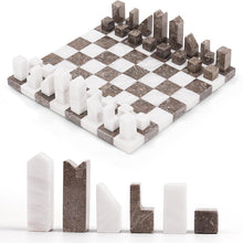 Load image into Gallery viewer, Modern Chess Set – Handcrafted Borderless Marble Chess Board
